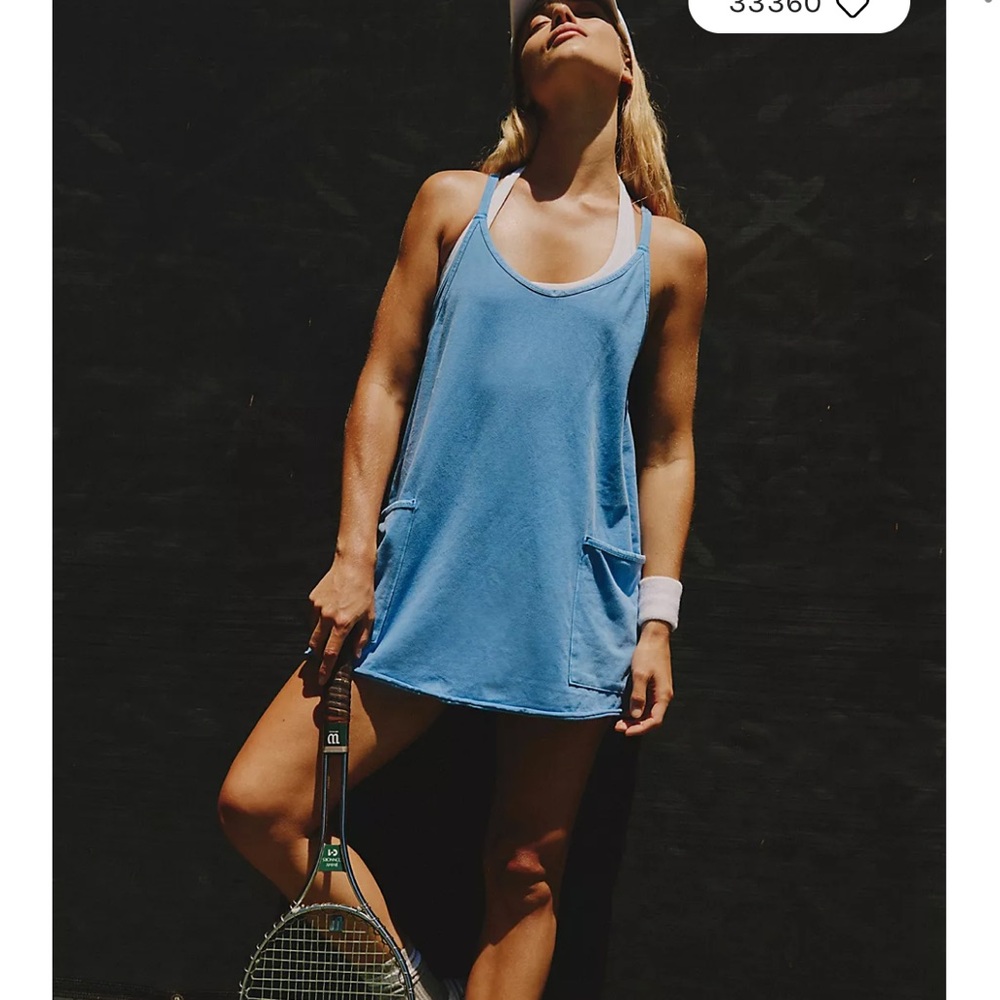 Free People Movement Hot Shot Mini Dress sold out size and color Denim Blue